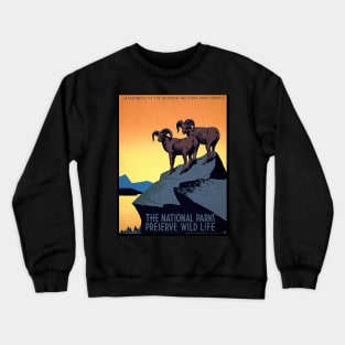 Vintage Restored WPA Poster For The National Parks Service, USA Crewneck Sweatshirt